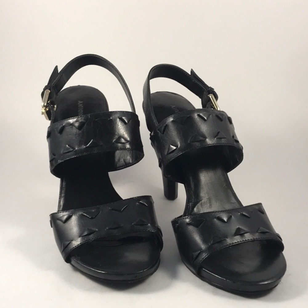 Antonio Melani Kenndal Black Double Strap stacked heel - 8.5